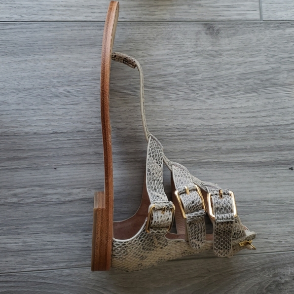 Joie Eri Snake Print Leather Gladiator Sandals - Picture 7 of 9